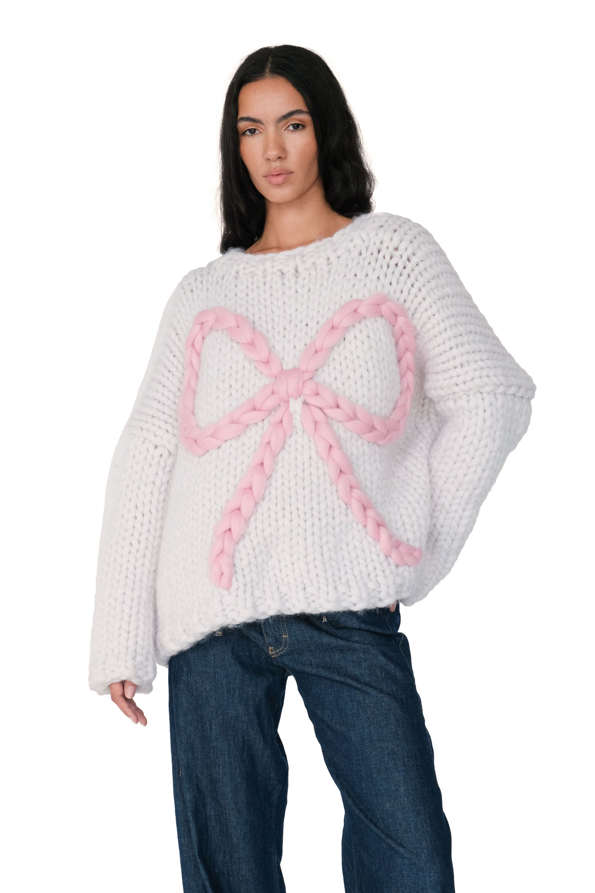 Bella Bow Chunky Knit Sweater