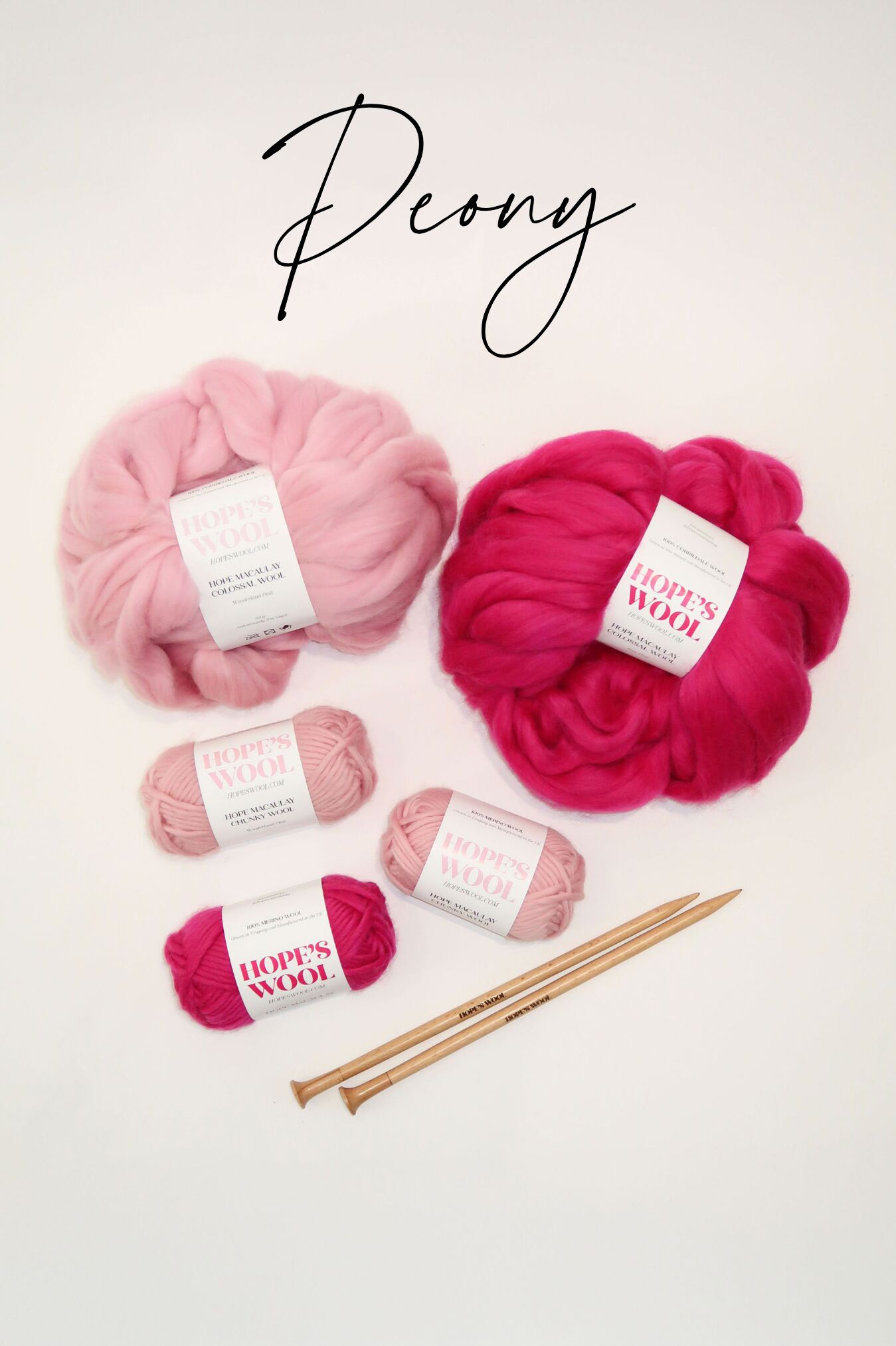 Hope's Wool Bundle in 'Peony'